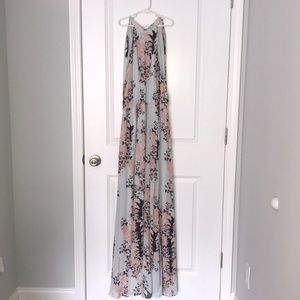Reiss Blue and Pink Floral Maxi Dress